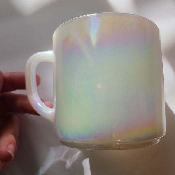 Vintage Federal Glass USA Iridescent Coffee Mug Unicorn Opalescent - Picture 4 of 5